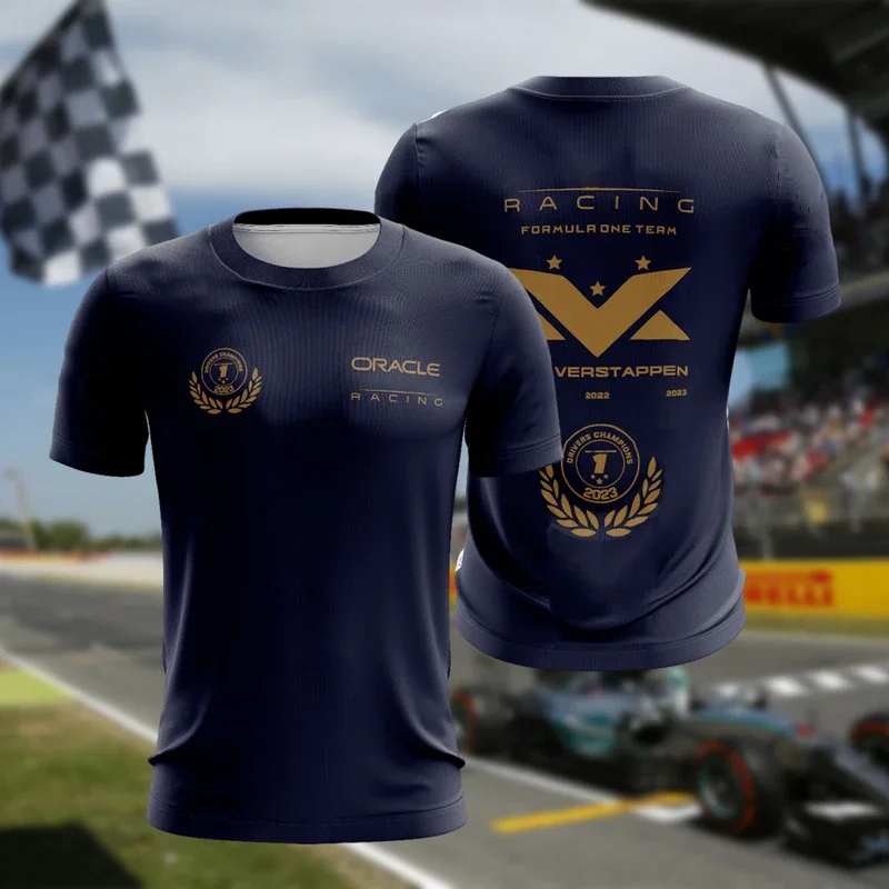 Summer Hot Selling F1 Racing T-shirt, Daily Formula Training Team Uniform, Comfortable Sweat Wicking Short Sleeved Top