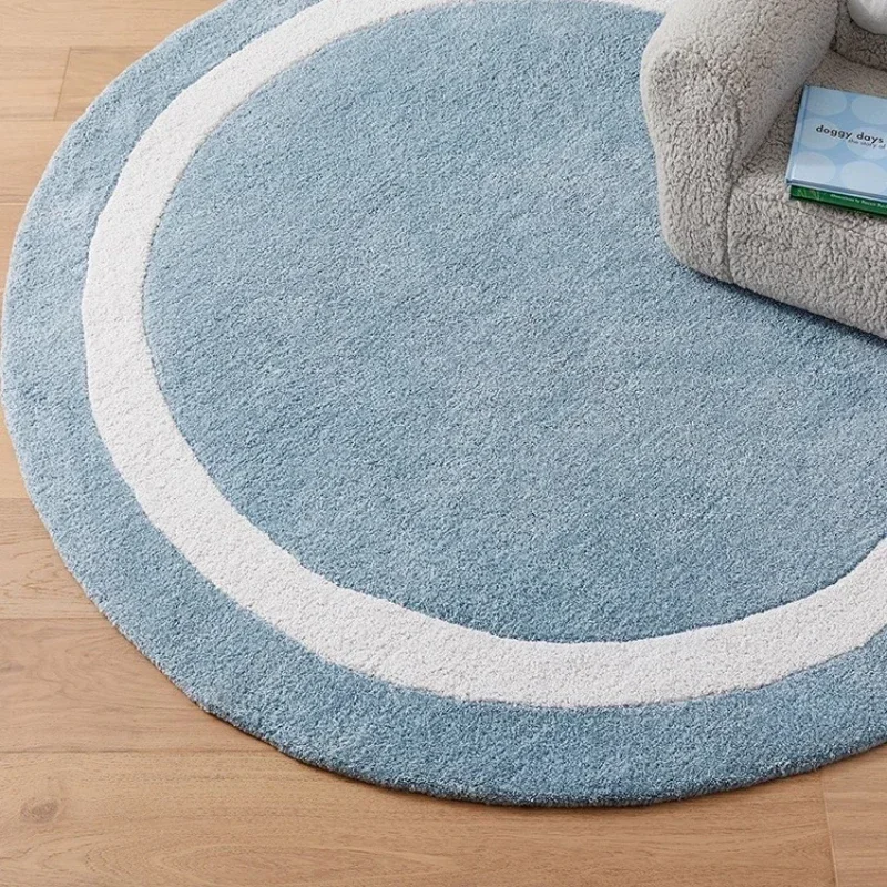 Fluffy Soft Carpets for Living Room Solid Color Bedroom Decor Round Carpet Thicken Anti-slip Children Floor Mat Lounge Plush Rug