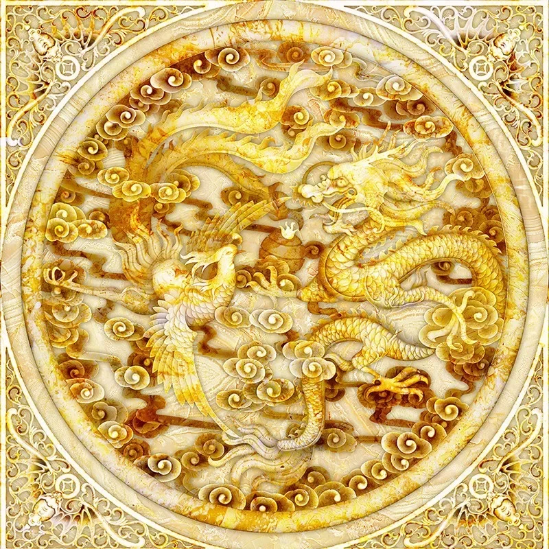 

3D-стереоскопические обои, рельефные обои с изображением дракона и феникса для гостиной KTV, настенные обои для потолка, 3D-наклейки для фойе отеля