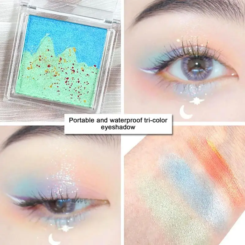 Schimmer Lidschatten wasserdicht Lidschatten Make-up Landschaft Lidschatten mehrfarbige Glitzer Lidschatten Lidschatten Palette für die Bühne