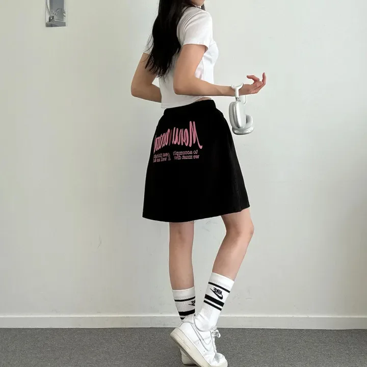 Y2K Drawstring Printing Shorts BF Hip Hop Women Fashion American Style Streetwear Sports Shorts Loose Casual Wide Leg Shorts