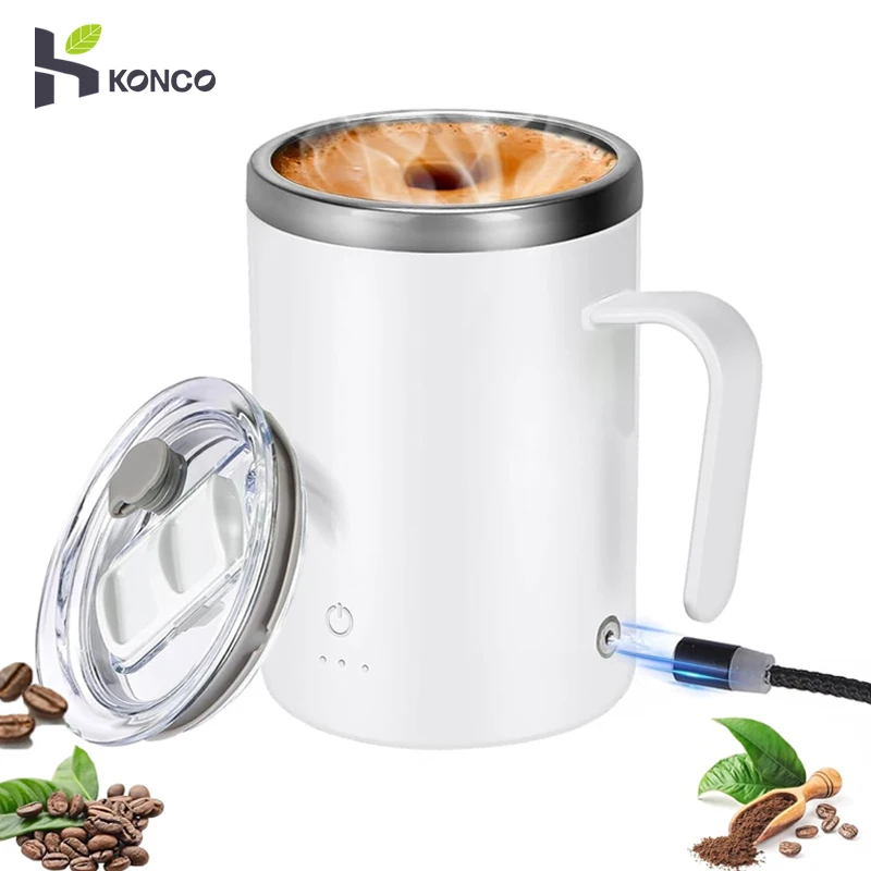 Self Stirring Mug Rechargeable Automatic Stirring Coffee Mug Stainless Steel Water Cup Home Office Mixing Cup for Coffee Milk