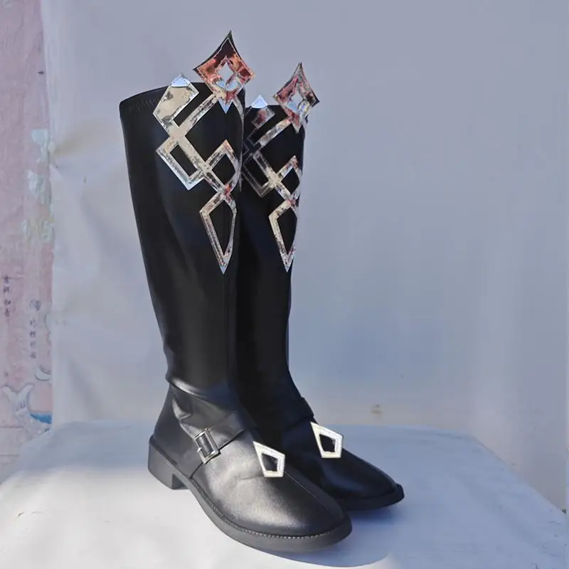 Captain Capitano Cosplay Schoenen Spel Genshin Impact Mannen Kostuum Fatui Harbinger Kapitein Cosplay Laarzen Schoenen