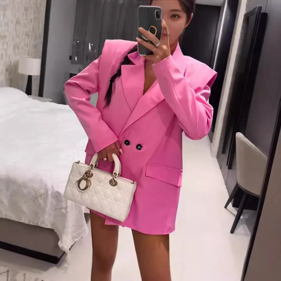 Lady Cloth New Long-sleeve Elegant Fashionable 1240;buttoned.124;office Commuting Blazersummer Long Dress Lace Femme Prom Beach