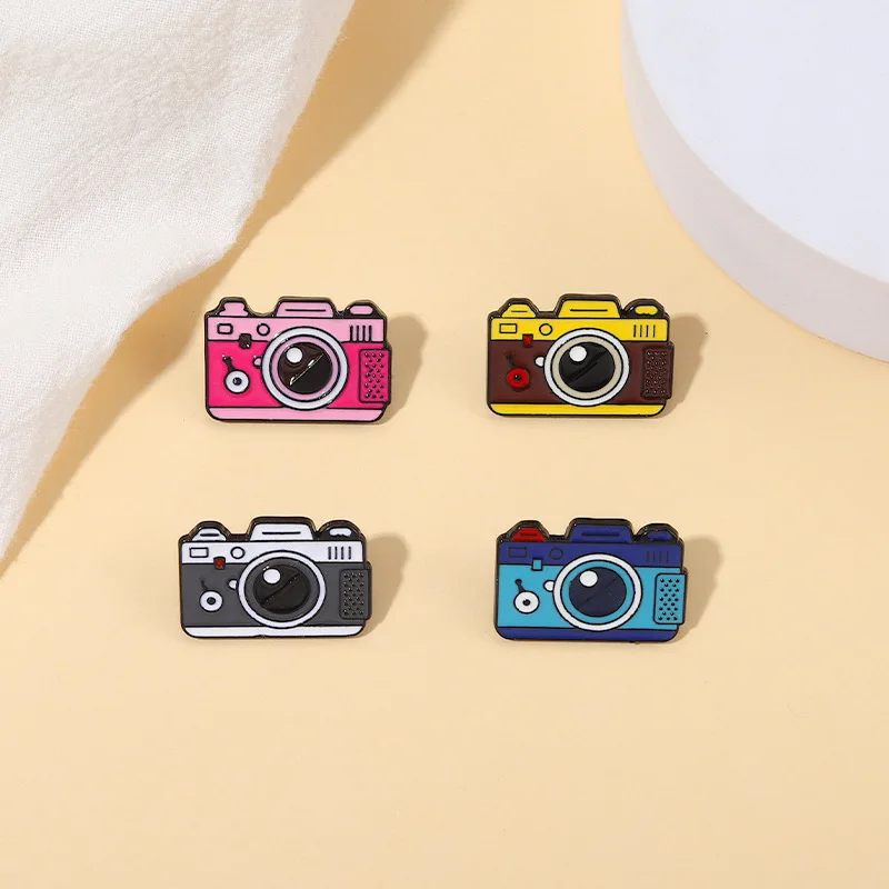 Vintage Photography Color Camera Metal Enamel Brooch Fashion Creative Badge Pin Best Friends Gifts for Men and Women Couples