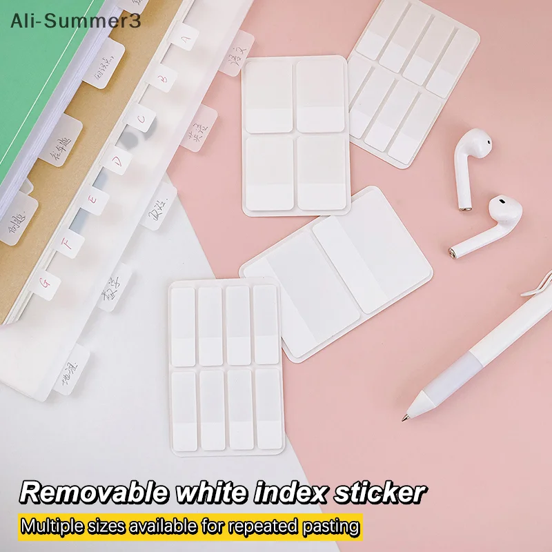 

40/80/160 страниц, матовые простые чистые белые индексные наклейки, прозрачные этикетки, наклейки «сделай сам», липкие заметки, офисные школьные принадлежности