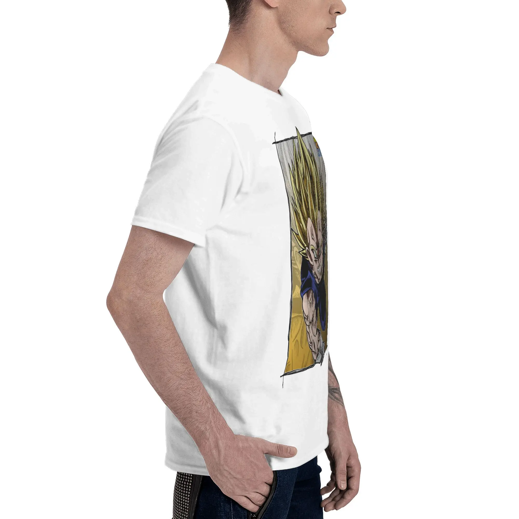 Novelty Majin Vegeta T Shirt Men's Crewneck Short Sleeve Clothes Saiyan DBZ 100%Cotton Summer Clothes image 2
