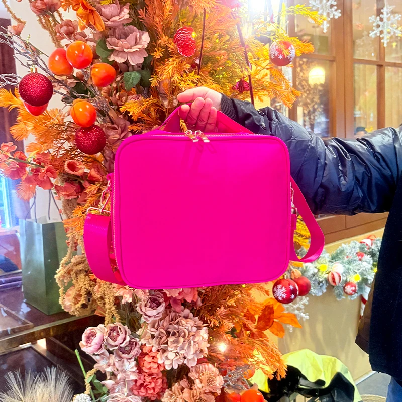 nylon waterproof student lunch bag Single-shoulder bento bag outdoor travel diagonal storage bag DIY large capacity toiletrybag