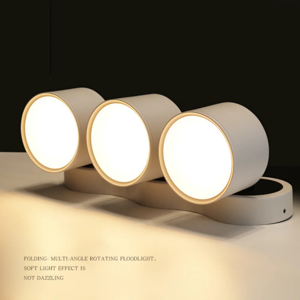 Dimmable Spot LED Ceiling Lamp Downlight Round Extendable Rotatable COB Spotlight Lamp Adjust for Home Living Show room Mall