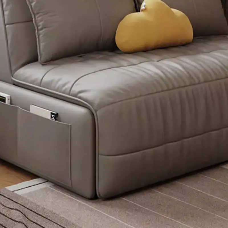 โซฟาไฟฟ้าหรูหราสไตล์มินิมอล พนักพิงแขนพับได้ โซฟาโค้งสูงสำหรับห้องนั่งเล่น เฟอร์นิเจอร์คุณภาพสูงสำหรับบ้าน