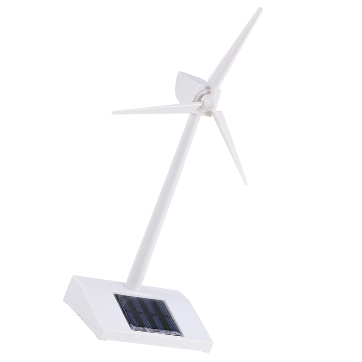 Kids Wind Power Solar Powered Windmill Toy Desktop Turbine Assembled Toys White Model