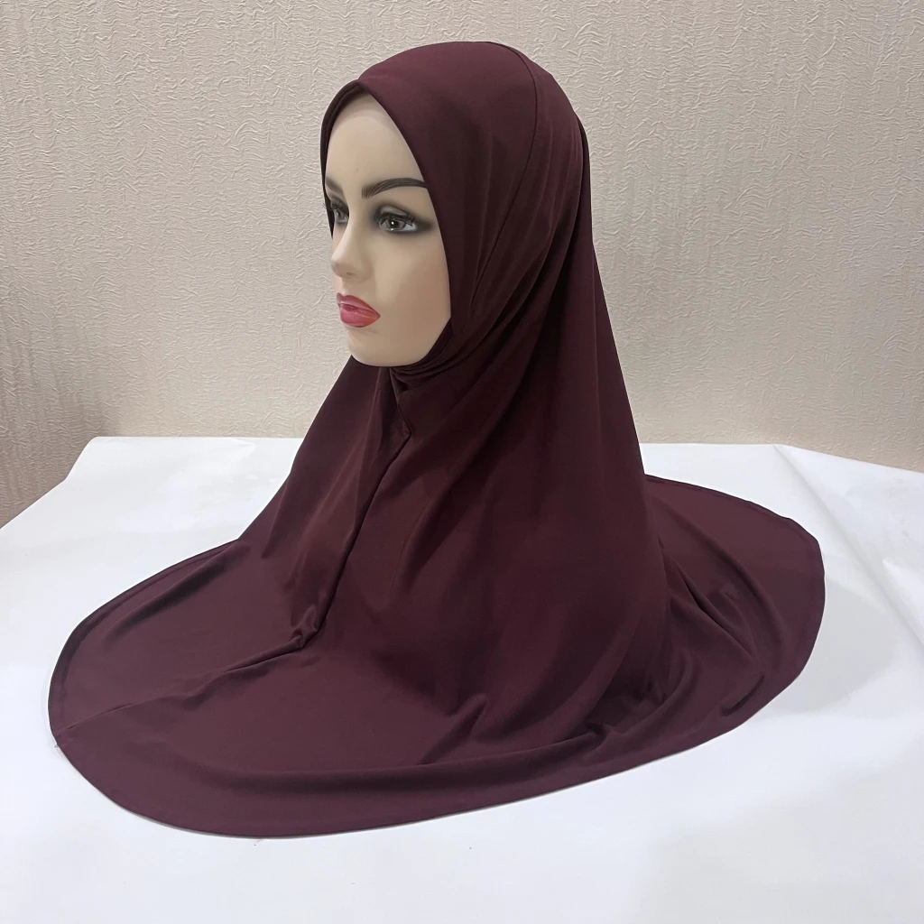 H124 Erwachsene, hochwertiger, großer muslimischer Hijab-Schal mit Kinnteil, islamisches Kopftuch, Hüte, Armia, zum Anziehen, Kopfbedeckung, Turban-Kappen – Detail 35