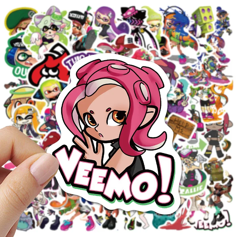 50Pcs Funny Game Splatoon Stickers Cartoon Graffiti Decals For Laptop Luggage Guitar Skateboard PS5 Helmet Stickers