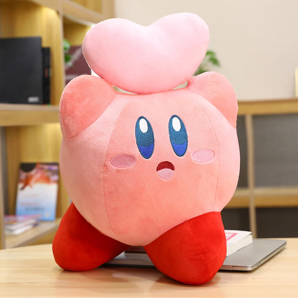 Estrela kirby anime brinquedo de pelúcia kirby segurar coração espada de natação pão kirby pelúcia dos desenhos animados peluche bonecas presente de natal brinquedos