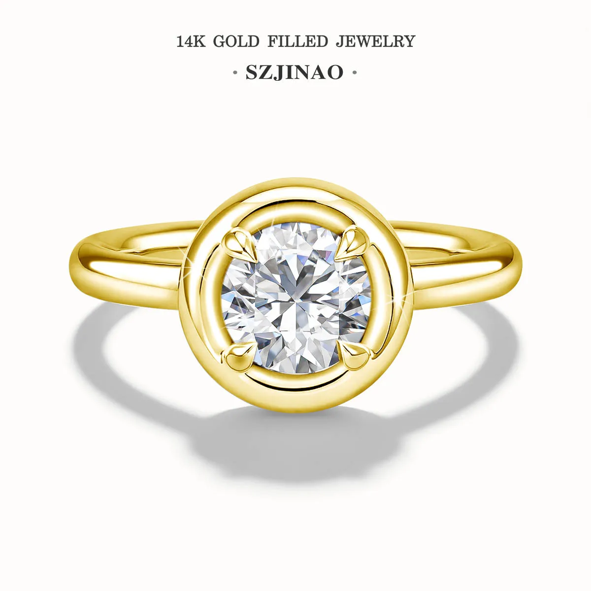 

Кольцо-солитер из золота 14K с муассанитом 1.2 карата в оправе, кольцо с ореолом из бриллиантов Au585 для женщин, подарок на День святого Валентина, ювелирное изделие