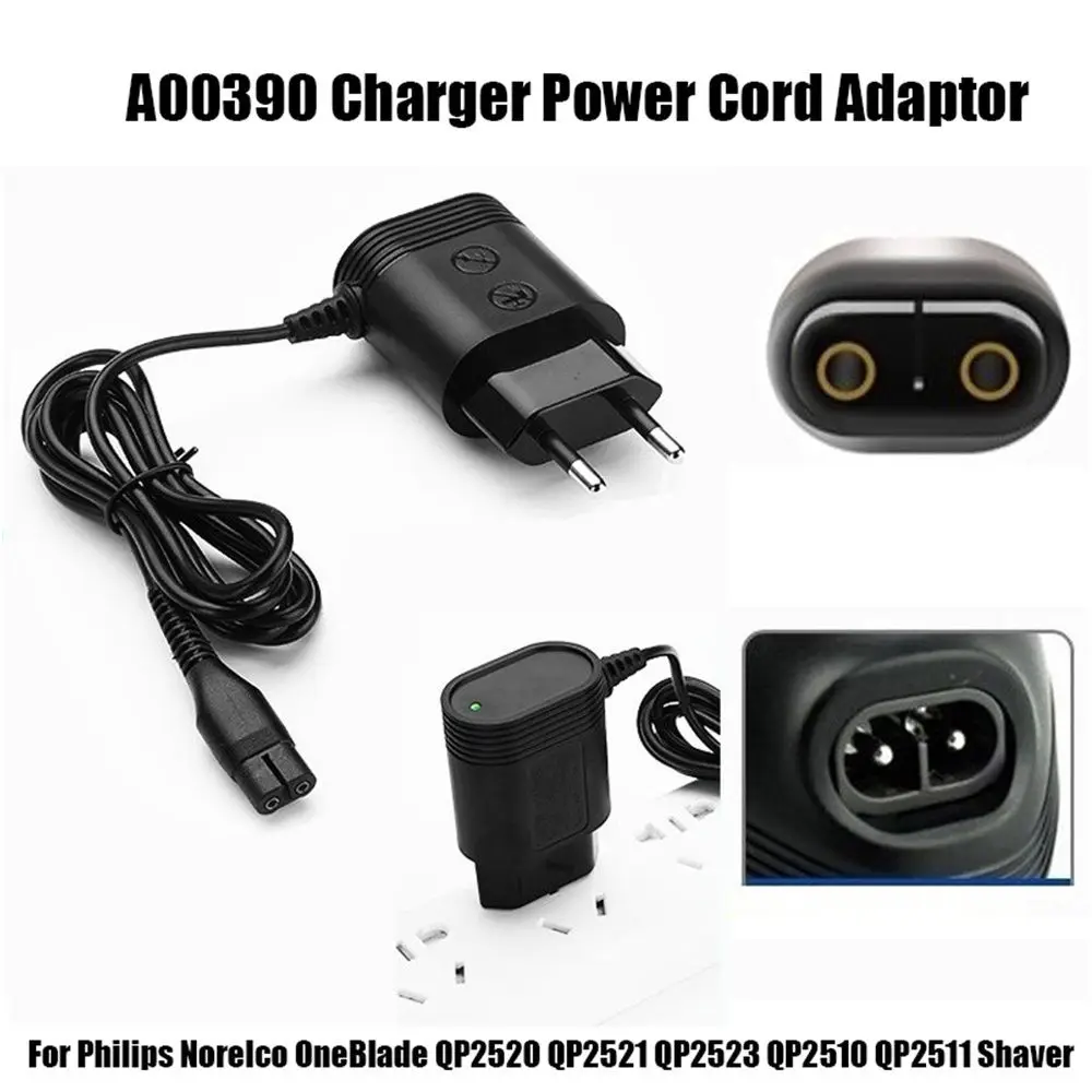 แท่นชาร์จ USB อะแดปเตอร์สายเคเบิลเครื่องโกนหนวดที่ชาร์จ A00390สำหรับ Philips norelco oneblade QP2520 QP2521 QP2511 QP2510 QP2523