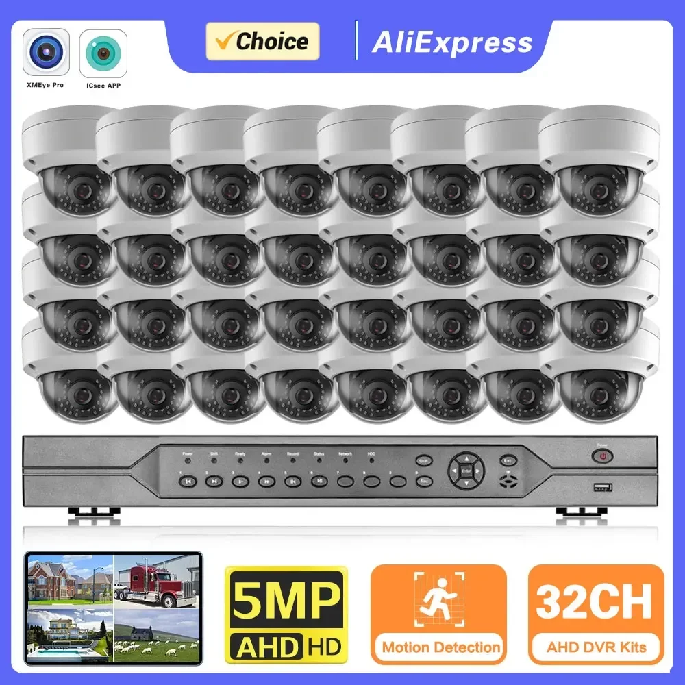 

H.265 32CH AHD 5mp DVR Kit 32 channels DVR HD 5MP 1920P Outdoor Waterproof CCTV Security Camera System Video Surveillance Kit