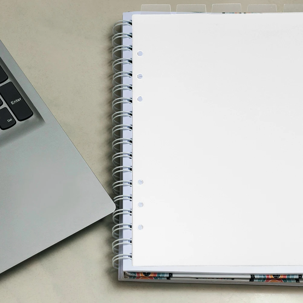 

10 Sheets Notebook Dividers Removable PVC Transparent A5 6 Hole Tabs Binder File Office Notepad Classification Folder