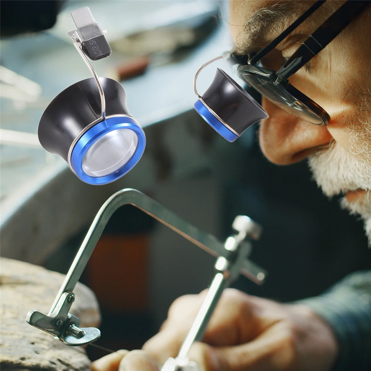 أداة مكبرة للعين 10X، ساعة مجوهرات، عدسة مكبرة، ملحقات إصلاح الساعة لصانع الساعات