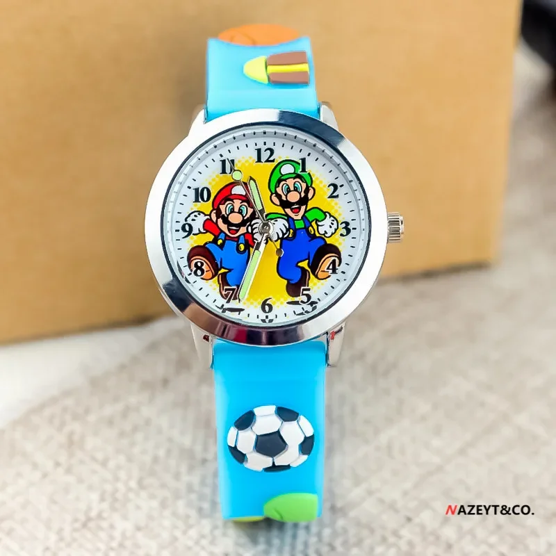 Super Mario Bros Student Watches Silicon Quartz Wristwatches Child Animation Luminous Watch Kids Gifts Cartoon Analog Watches