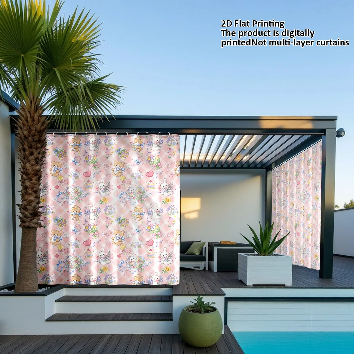 

Outdoor Shower Curtain Waterproof Polyester Fabric Privacy Bath Curtain Mildew Resistant Portable Camping Shower Screen for Beac