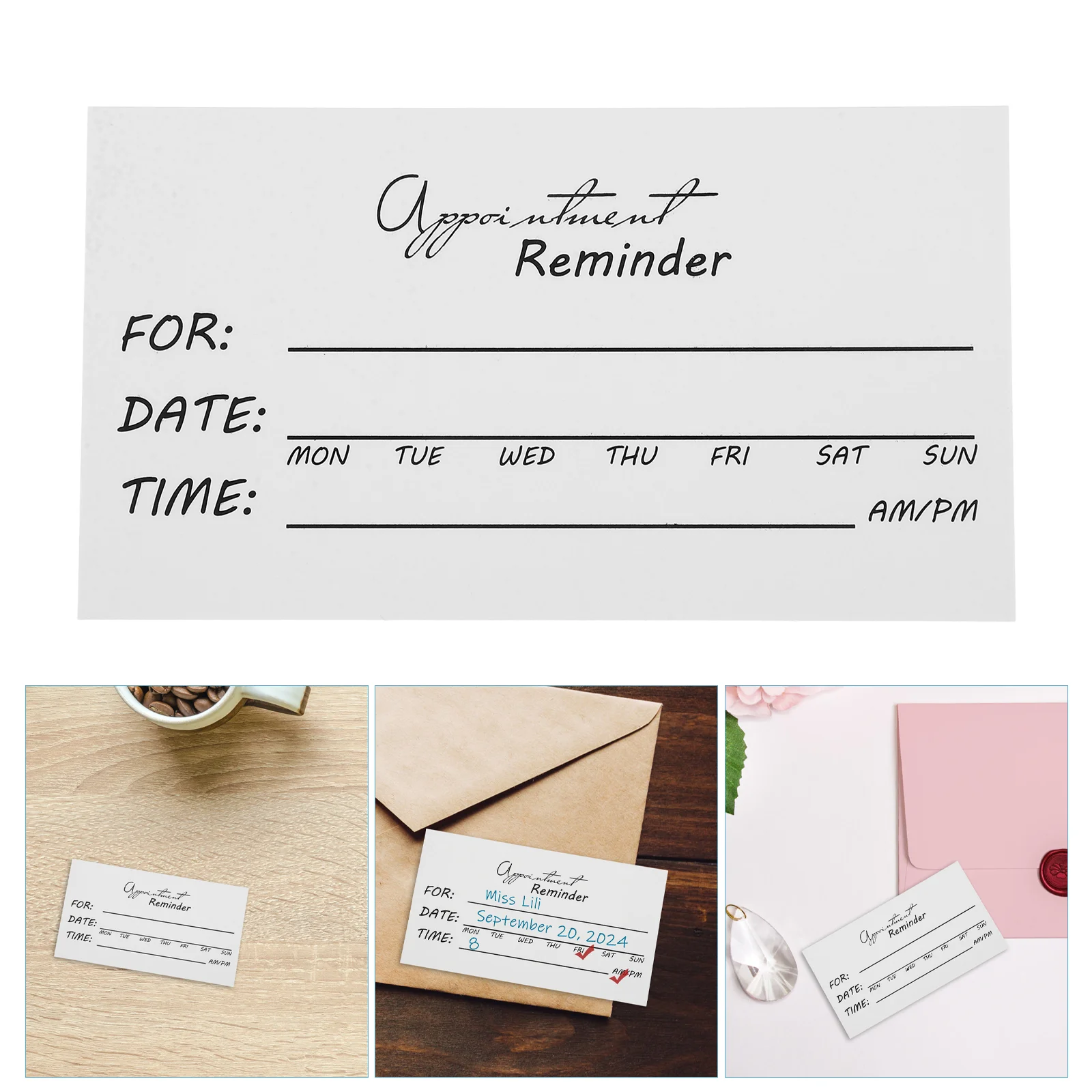 50 Pcs Appointment Reminder Card Party Cards Delicate White Napkins Wedding Inviting Paper Greeting