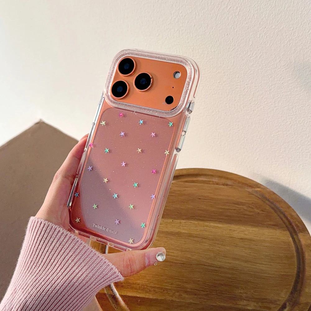 Glitzernde, glänzende Sterne, IMD-Transparente Rückseite für iPhone 17 16 18 Pro Max 13 14 15 Promax, INS-Schutz, stoßfeste Handyhülle – Detail 11