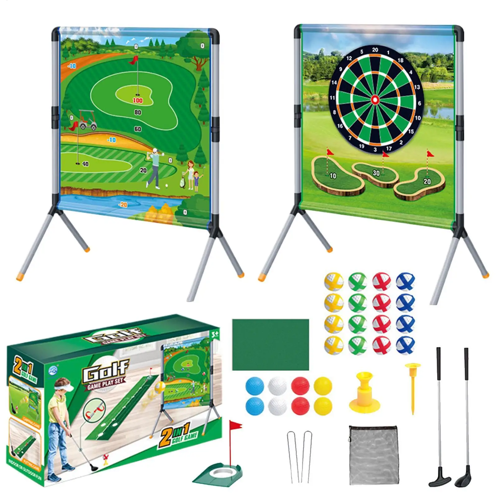 

Golf Yard Game Golf Chipping Game Hitting Mat Set Golfing Accessories With Balls Tees Putting Mat Play Set For Hitting Practice