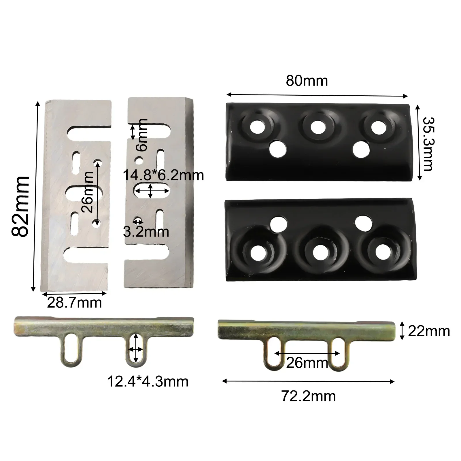 16Pcs Electric Planer Service Kit for 1900B Model with Replaceable Cutting Blades Clamps and Installation Hardware for Repair