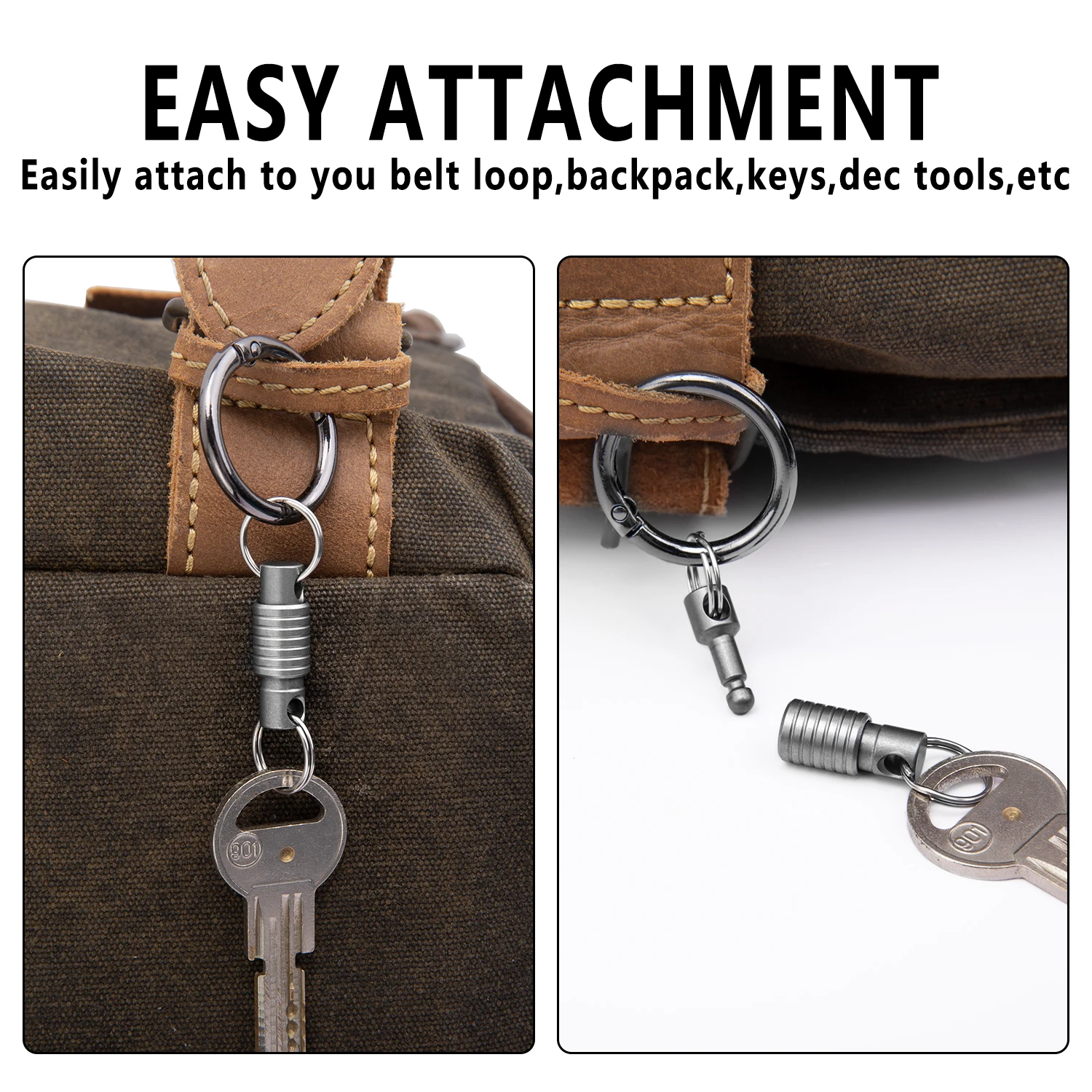 Titanium Alloy Keychain Stainless Steel Keyring  New Detachable Multifunctional EDC Upgraded Version Mini Pocket