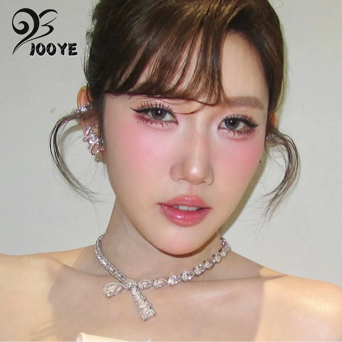 

2025 New Trend Fine Wedding Jewelry Set Charm White Geometric Crystal Fashion Necklace Bracelet Earrings for Women Romantic Gift
