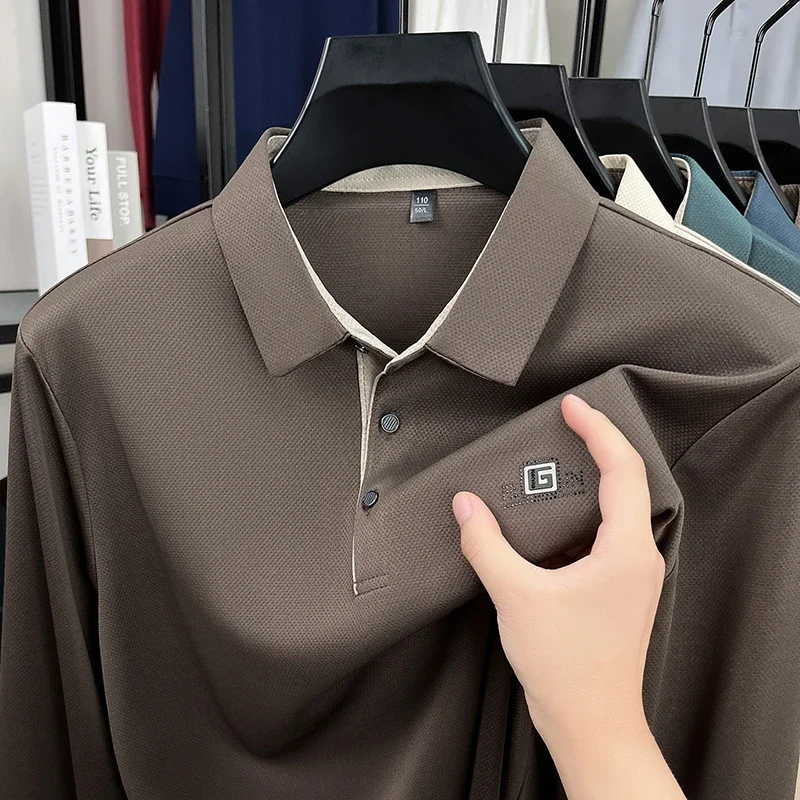 Herren Business Casual Kurzarm-Polohemd 2026 – Einfarbig mit Abzeichen, modisch, bequem, vielseitig, Business-Oberteil