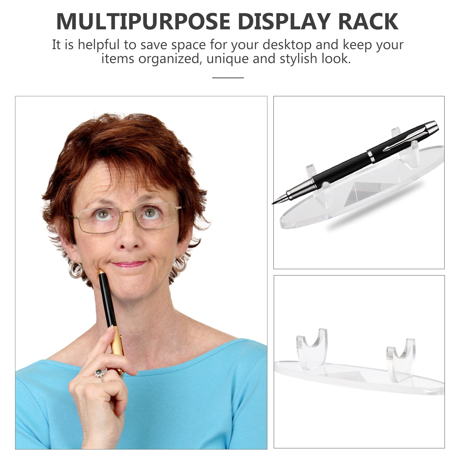 

Acrylic Pen Pencil Display Acrylic Eyebrow Pencil Rack Rack Desk Organizer for Makeup Brushes Eyeliners Ballpoint Pens Storage