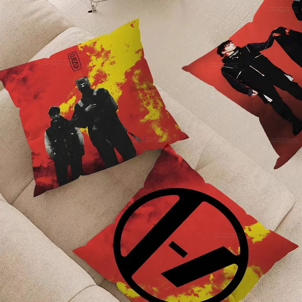 Popular T-Twenty One Pilots Band Pillow Covers Cartoon Sofa Decorative Home Double-sided Printing Short Plush Cute Cushion Cover