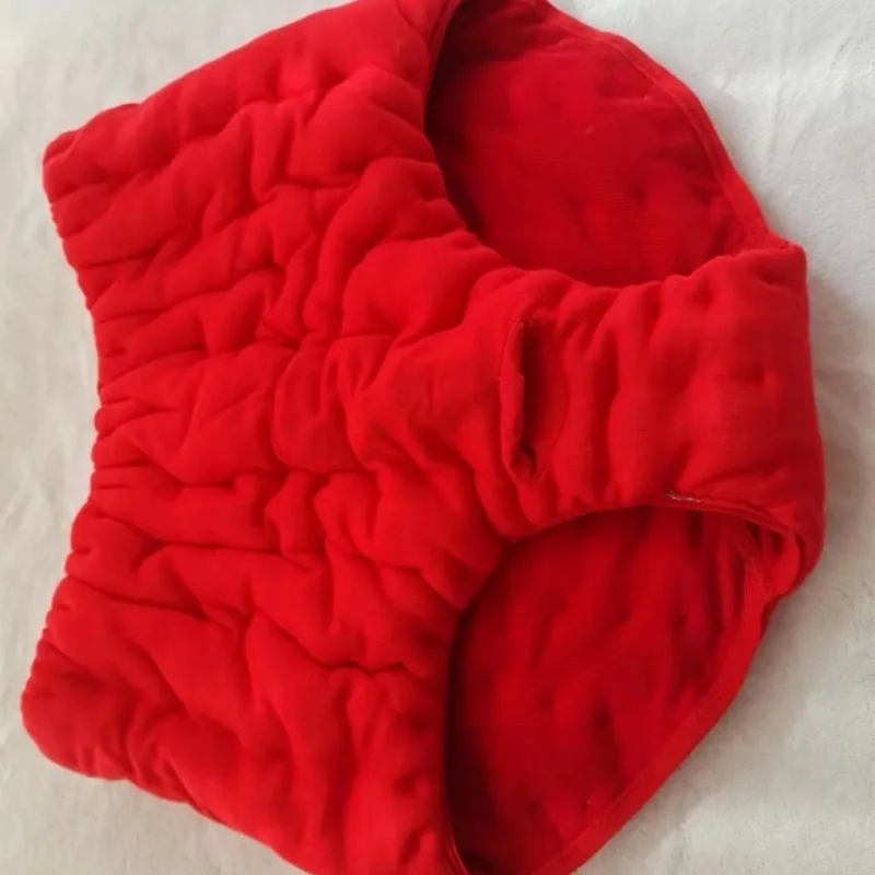 Handmade Men Sexy Cotton High-waisted Underpants Filled Cotton Thick Puffy Warm Briefs Fetish Panties BF Private Party Costumes