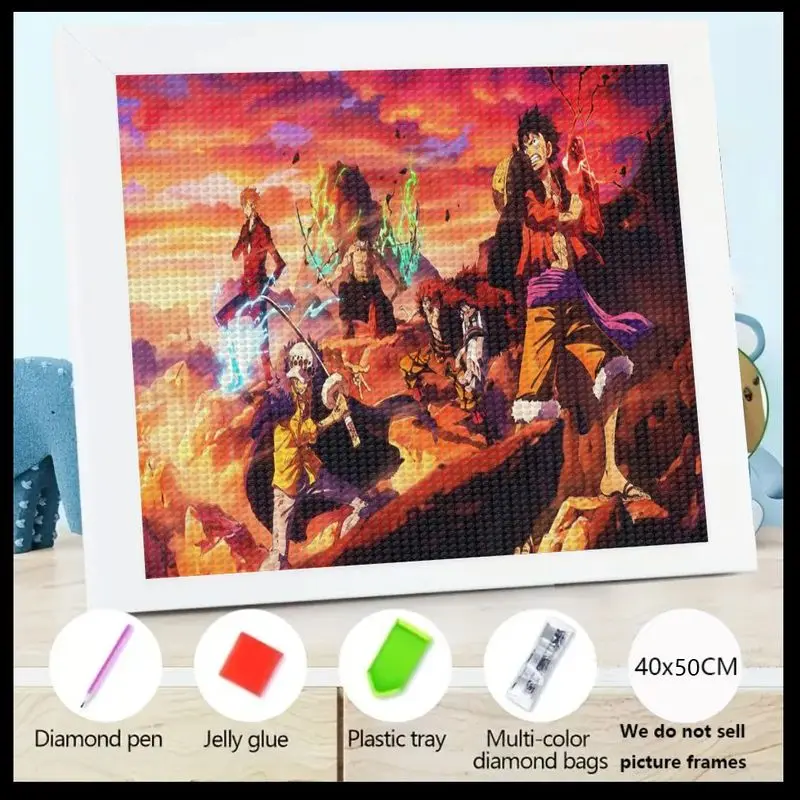

1 шт. DIY 5D комплект алмазной живописи, аниме цельные персонажи, экшн-сцена, полная дрель, кристалл, горный хрусталь, алмазная живопись, драгоценный камень