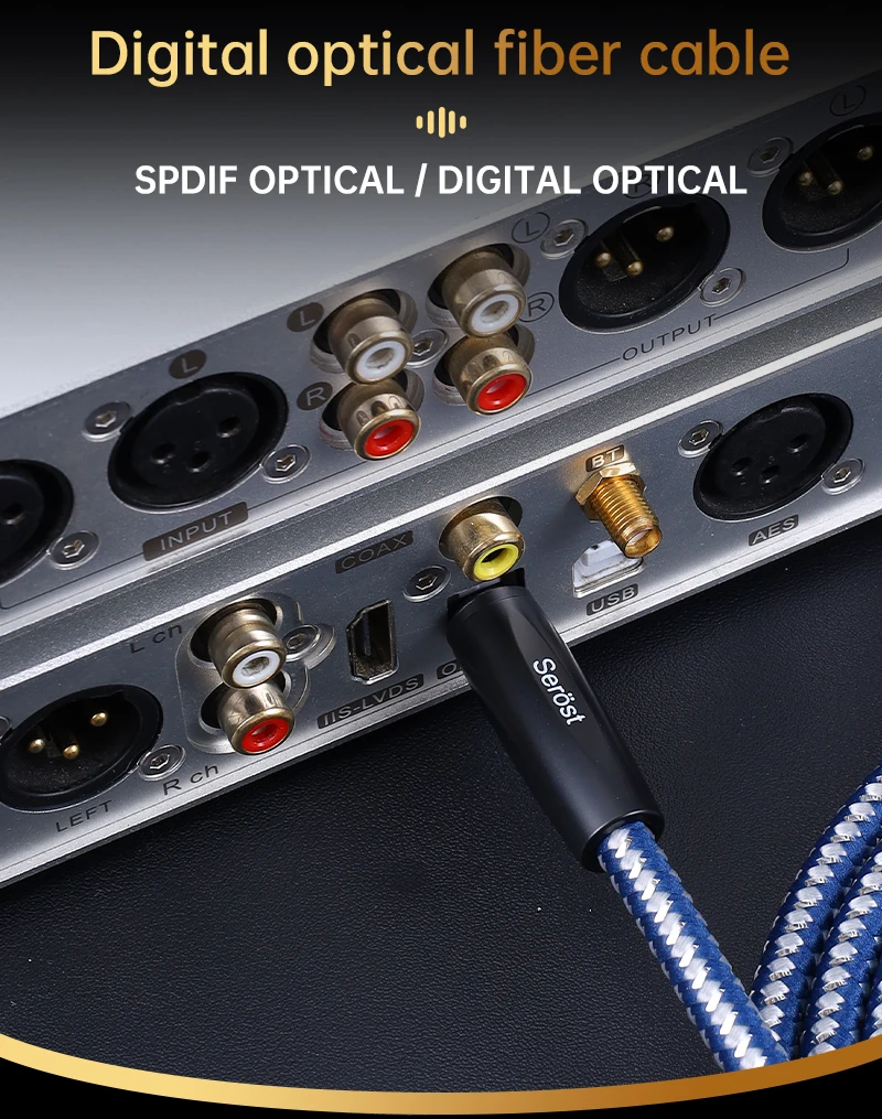Serost HiFi 5.1-Kanal S/PDIF TOSLINK Digitales Optisches Audio-Kabel für Verstärker Blu-ray-Player Lautsprecher - DTS Dolby – Detail 2