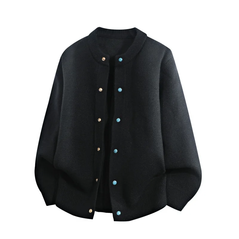 الخريف بلون العصرية الرجعية فريدة من نوعها أنيقة فضفاضة عادية تنوعا سترة مشغولة من الصوف سترة الرجال