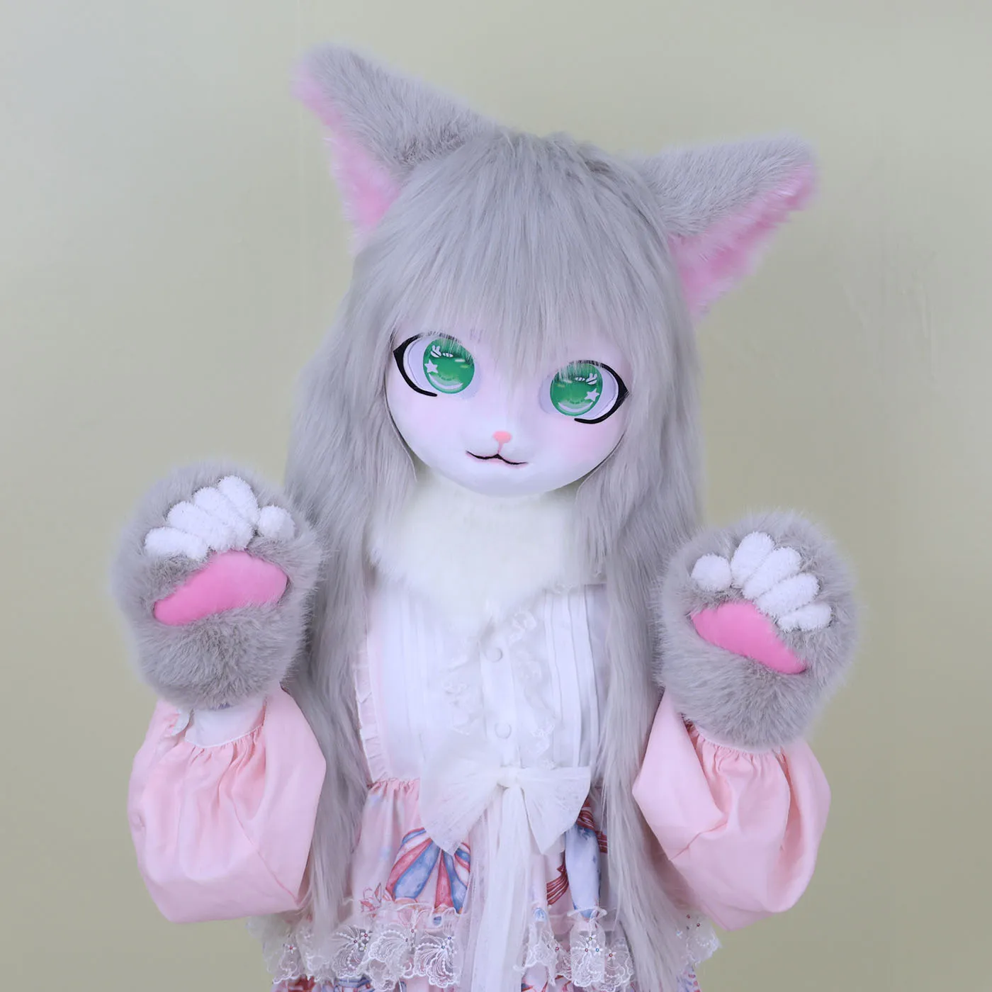 着ぐるみヘッドキグルミキグファー マスクコスプレコスチューム ファーヘッドベース 猫ウサギ人形 動物コスプレ ハロウィンコスチューム 子供用ギフト