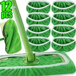 Wet & Dry Reusable Microfiber Mop Pads Green Furniture Flooring Sweeper Cleaning Cloths Mop Head Replacement Washable Rag Towel