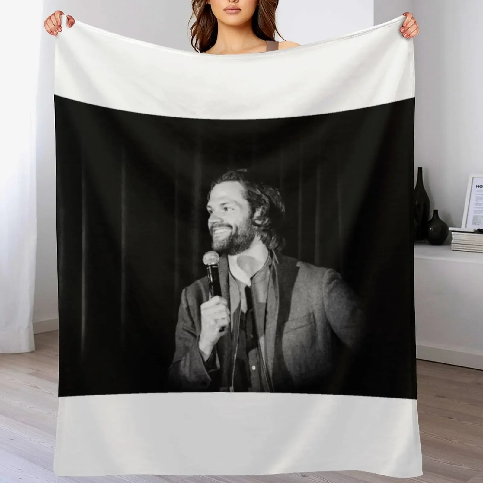 

Jared Padalecki Throw Blanket for winter Flannels Nap Polar Blankets
