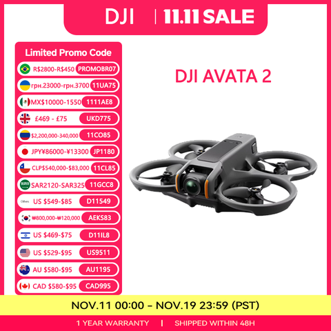 DJI AVATA 2 drone Super-Wide 4K gimbal camera1/1.3-inch Image Sensor original brand new in stock