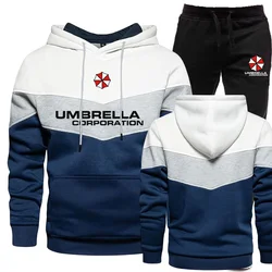 Conjunto deportivo informal para hombre, sudadera con capucha y pantalones de chándal de manga larga, chándal de alta calidad para gimnasio, otoño e invierno, 2 uds., 2023