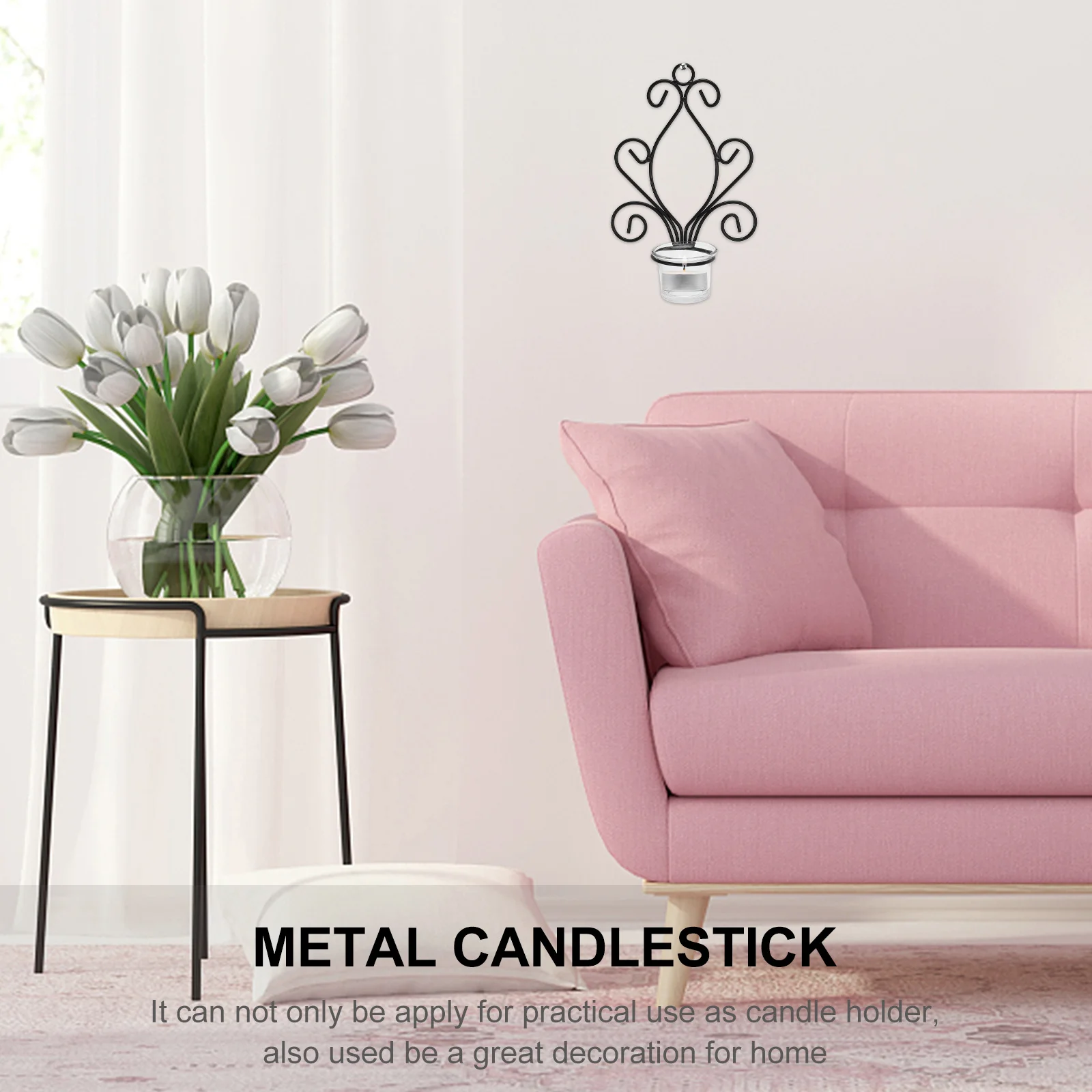 2 قطعة حامل مثبت على الحائط شمعدان حديدي حديث ديكور لغرفة المعيشة وغرفة النوم والمطبخ رف معدني على الطراز الأوروبي #6