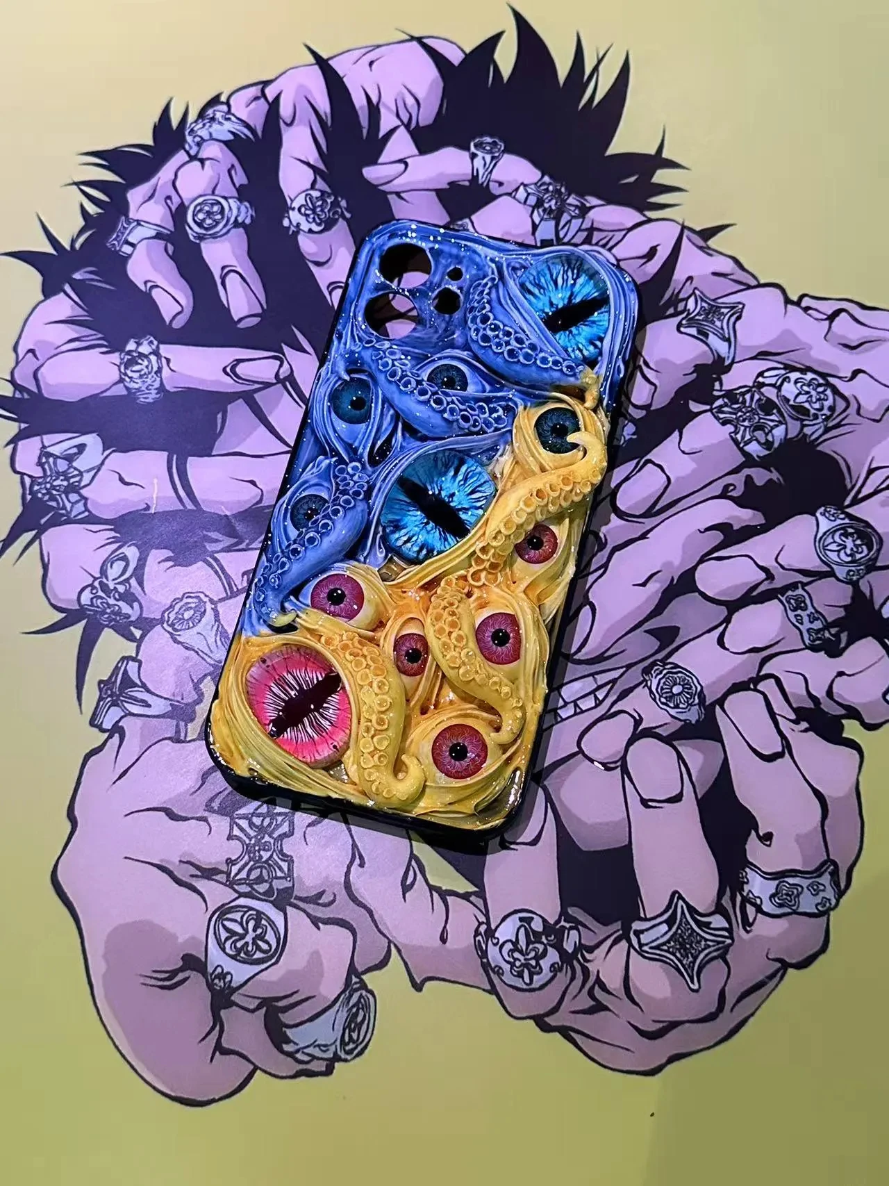 Cthulhu Tentacles Glowing Eyes Phone Case for iPhone 17 16 Pro Max 15 14 12 Mini 11 13pro, Halloween Horror Phone Case - Image 4