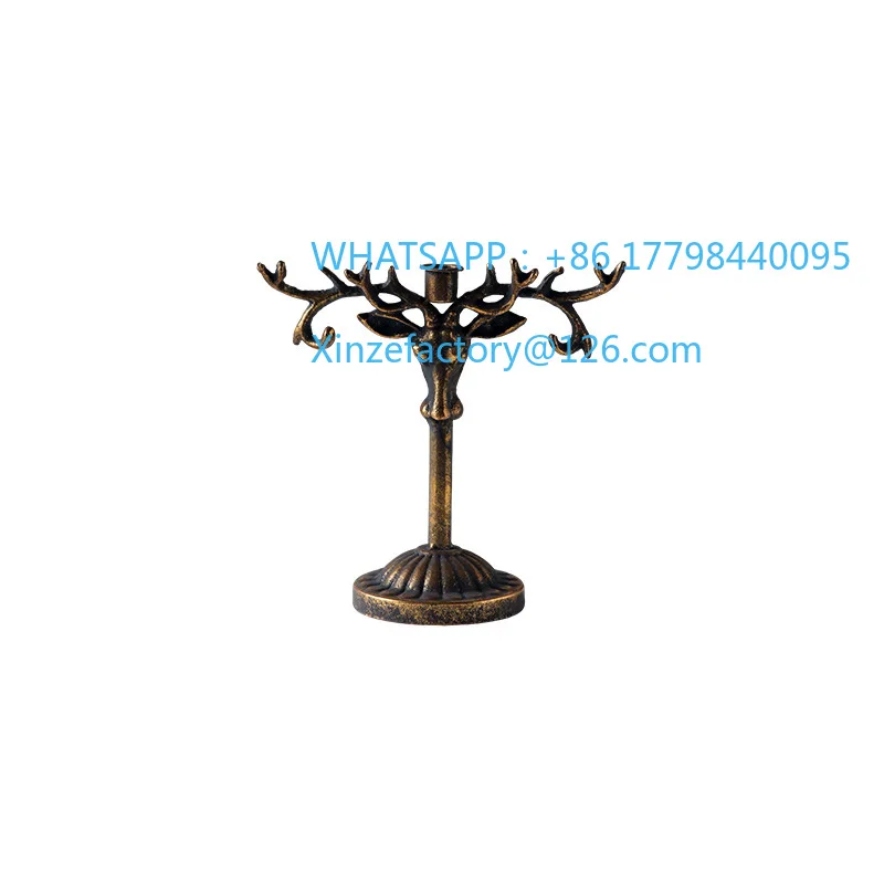 Medieval Style Metal Candle Holder Creative Ornament Hotel Lobby Tabletop Decoration Small Object Studio Shooting Candle Holder