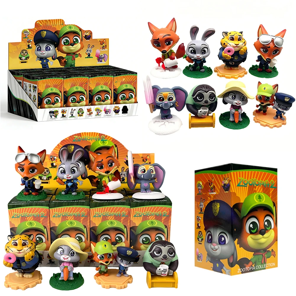 Disney Zootopia Crazy Animal Metropolitan City Blind Box Nick Judy Characters Figurine Toy Dolls Model Ornaments Surprise Gift