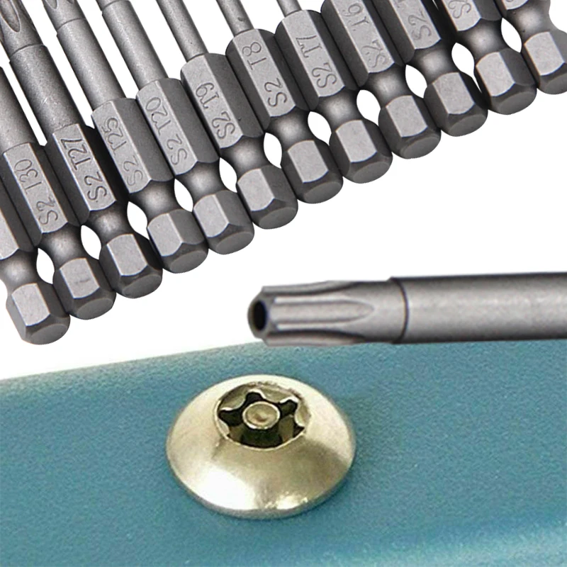 50-75-100mm Hollow Plum Blossom Extended S2 Screwdriver Set with Hexagonal Handle Screwdriver Bit Screwdriver Tool