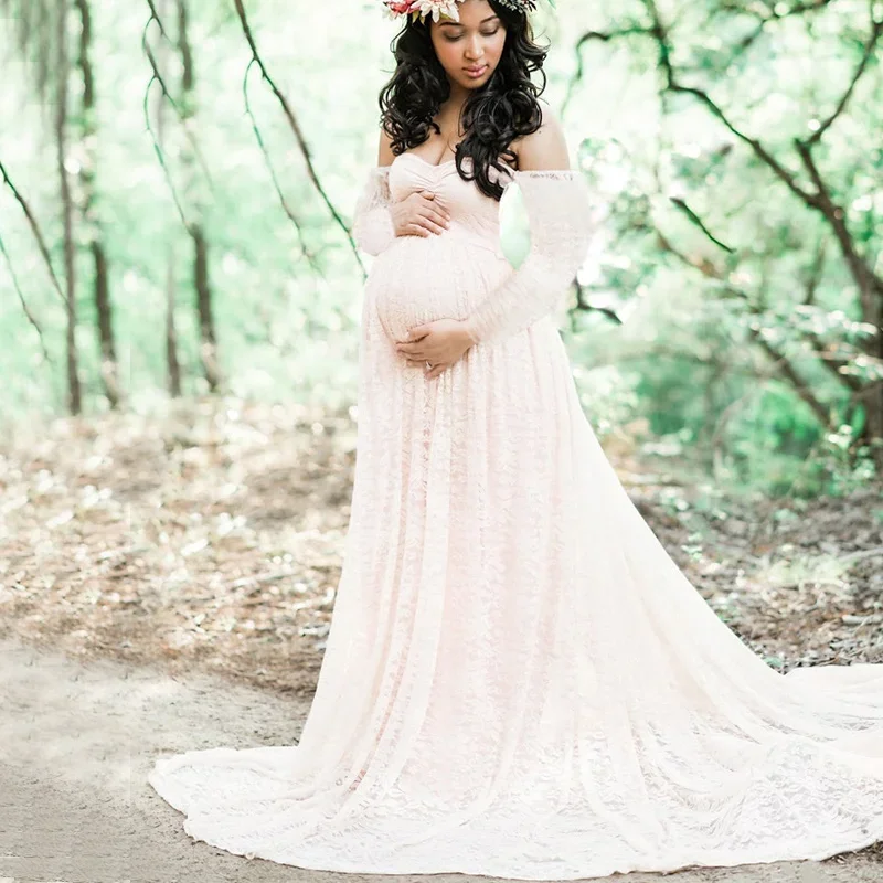 

Envsoll Lace Maxi Gown Maternity Photography Props Pregnancy Dress es For Photo Shoot Pregnant Women