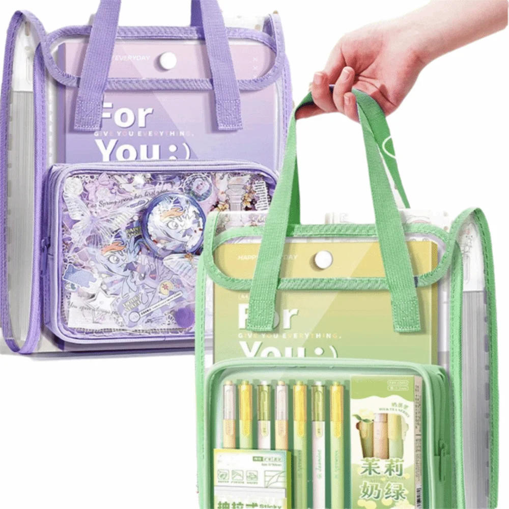 

New A4 File Folder Transparent 13 Pockets Paper Document Organizer Multi-layer Large Capacity Organ Bag Office Use